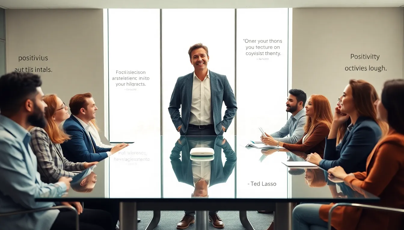 diverse team discussing leadership lessons in a modern office.