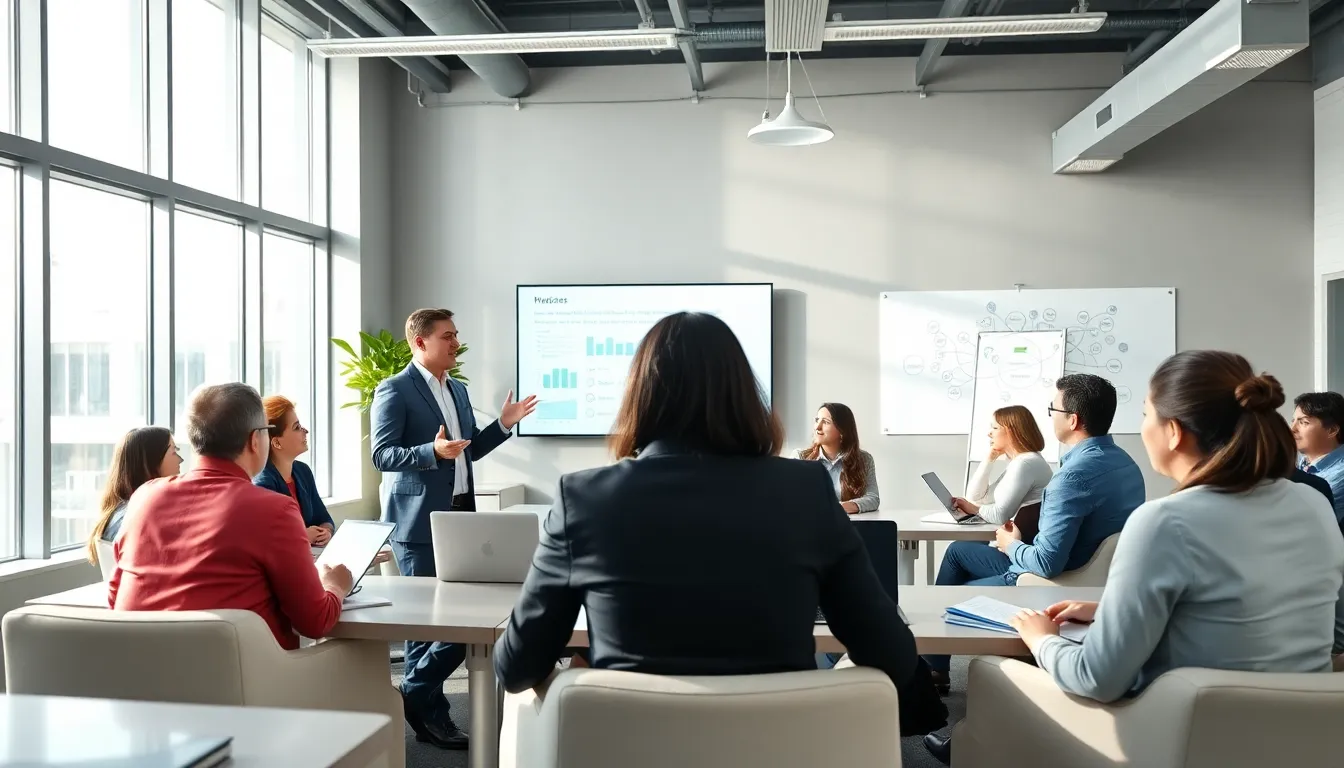 diverse group in a modern masterclass setting.